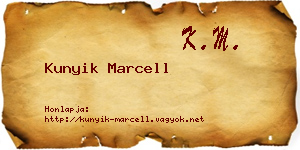 Kunyik Marcell névjegykártya